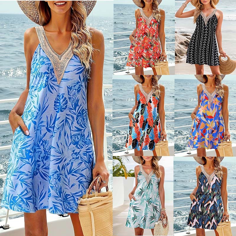 summer lace sleevless dress sleevless