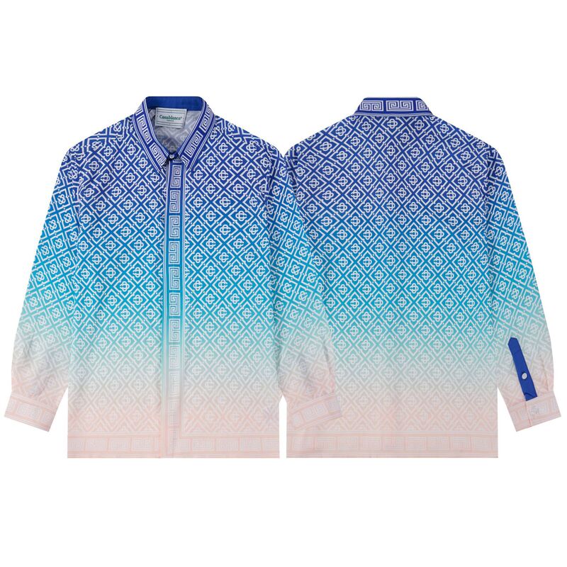 Cross-border wholesale: Casablanca printed shirts, matching couple outfits, Hawaiian beach vacation and leisure long-sleeved shirts, versatile styles