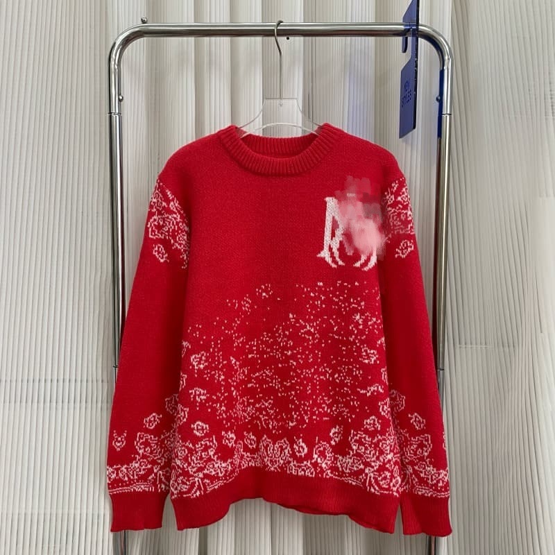 【25冬季爆款毛衣】amiri新品毛衣潮牌前后logo提花AMIRI字母男女|undefined