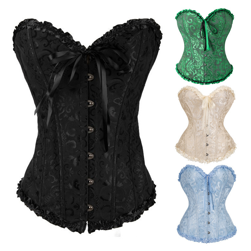 Court-Style Fishbone Corset Strapless Tummy Control Shapewear Top for Women, Slimming and Sexy Jacquard Corset Dress Outerwear Vest Court-Style Fishbone Corset Strapless Tummy Control Shapewear Top for Women, Slimming and Sexy Jacquard Corset Dress Outerwear Vest
