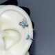 Flash spirit snake Saturn zircon ear bone nail female titanium steel screw buckle ear nail ear nail