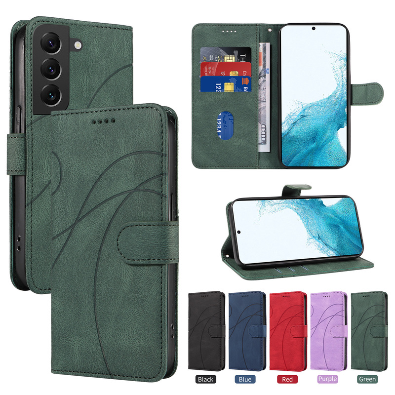 For Samsung S25 Ultra Mobile Phone Case A56 Curved Press Line Leather Case A35 Flip Card Wallet Protective Case For Samsung S25 Ultra Mobile Phone Case A56 Curved Press Line Leather Case A35 Flip Card Wallet Protective Case