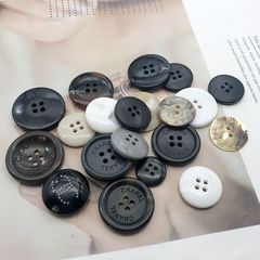 高档风衣大衣纽扣男女羊绒小香家外套西服西装扣子圆形黑色钮扣