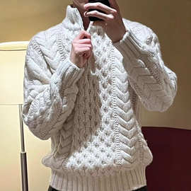 毒家现货正确版原标LP家loro粗针狡花半拉链羊毛针织毛衣男女同款