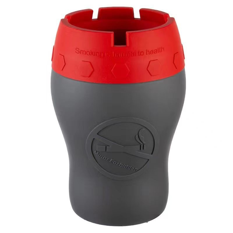 Chezai Eco-friendly Silicone Ashtray Anti-fall Car Home with Lid (Car ashtray) - red