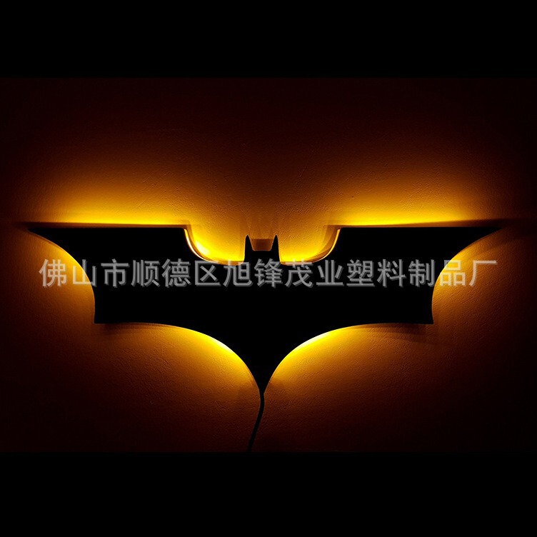 40CM 3D Justice League Batman colorful night light living room bedroom children plug-in remote control LED wall lamp