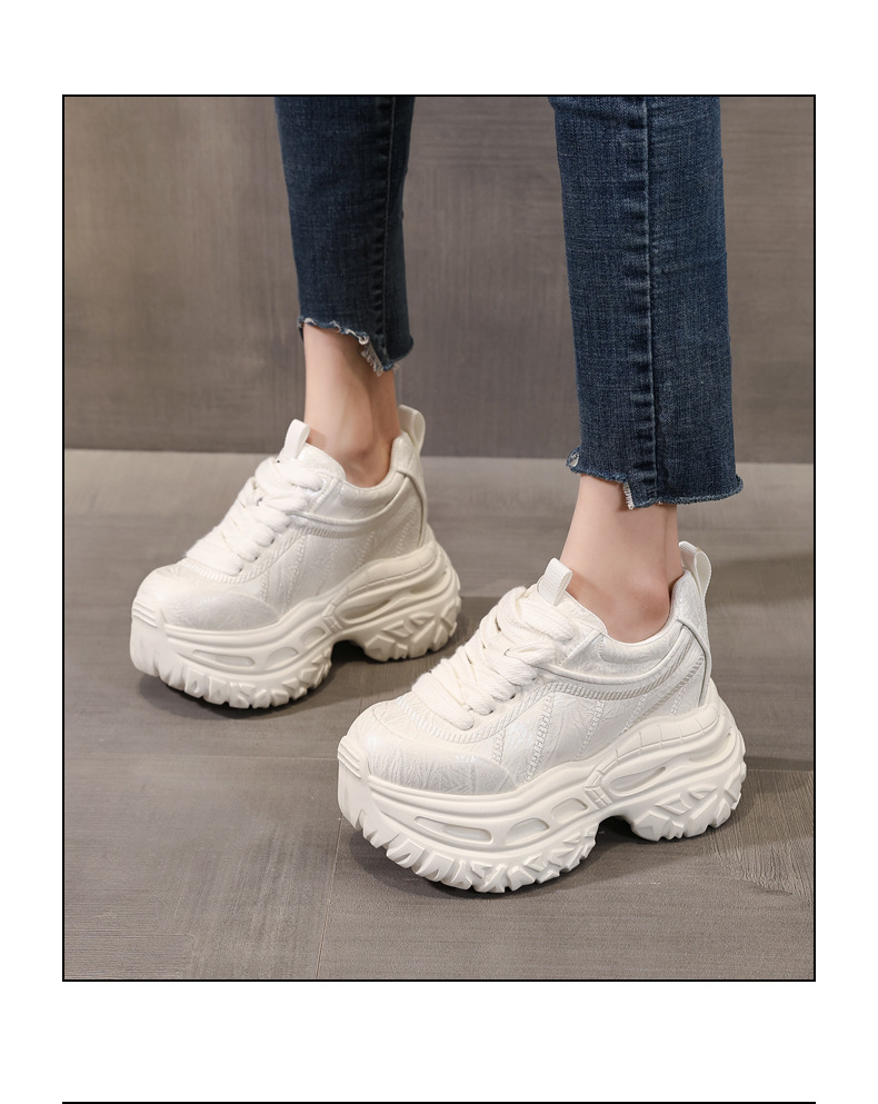 Giày sneaker nữ chunky đế dày tăng chiều cao phong cách thể thao — màu hồng chi tiết 15