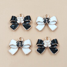 爆款韩版饰品滴油蝴蝶结合金配件DIY吊坠发饰手链服装辅料现货824