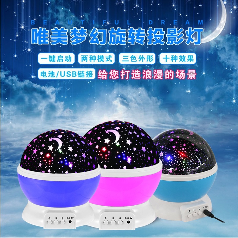 Lámpara proyectora de cielo estrellado LED regulable, luz nocturna creativa para dormitorio y ambiente