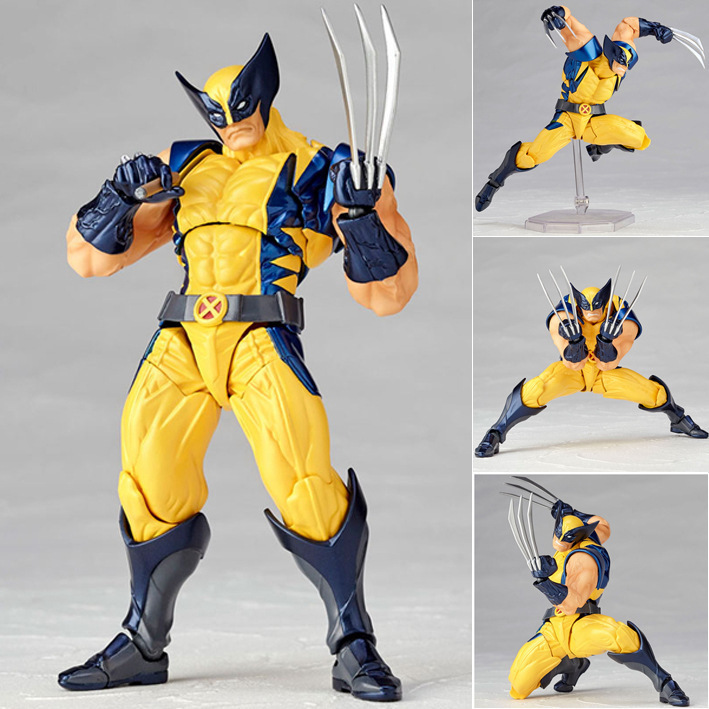 (2개) 야마구치 스타일의 X-MEN X-MEN 울버린 로건 데드 풀 움직일 수있는 영화 주변 인형 애니메이션 수제 모델