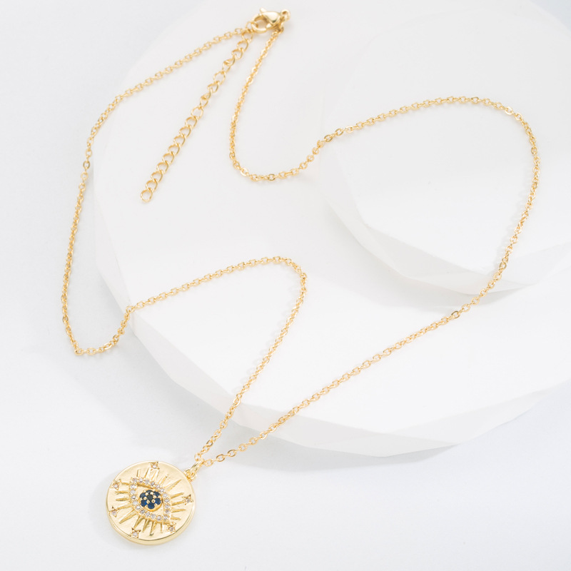 Fashion Devilu0027S Eye Copper Pendant Necklace Inlay Zircon Copper Necklaces