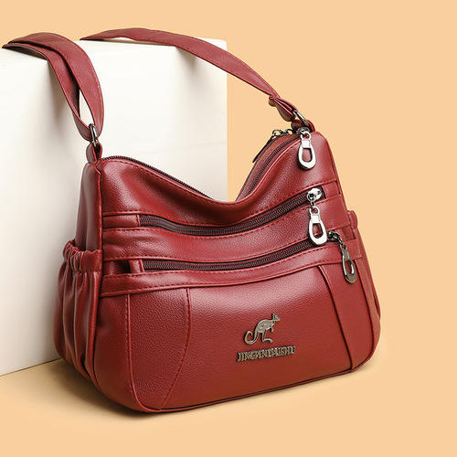 Soft Leather Mom Bag Mid-Age Women's Bag 2025 Fashion Crossbody Shoulder Bag PU Leather Women's Crossbody Bag