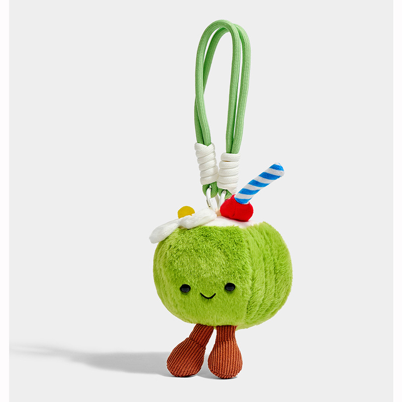 Divertido lindos coco peluche muñeca bolsas de llaves colgante muñeca colgante bolsas de regalo creativas colgante muñeca