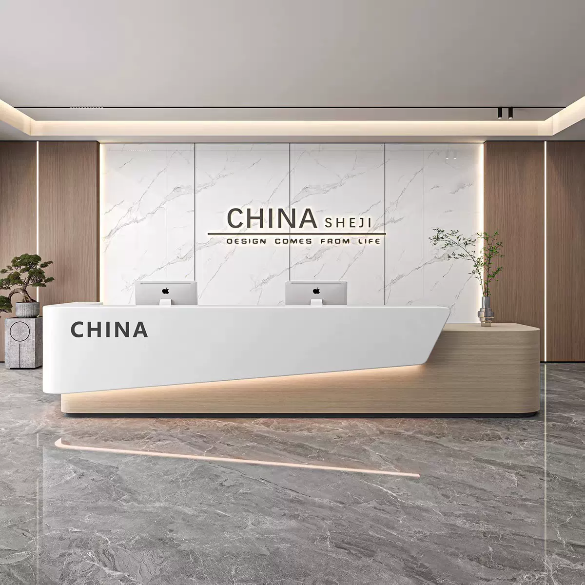 公司接待台酒店大厅服务前台办公室培训机构售楼部吧台收银台商用