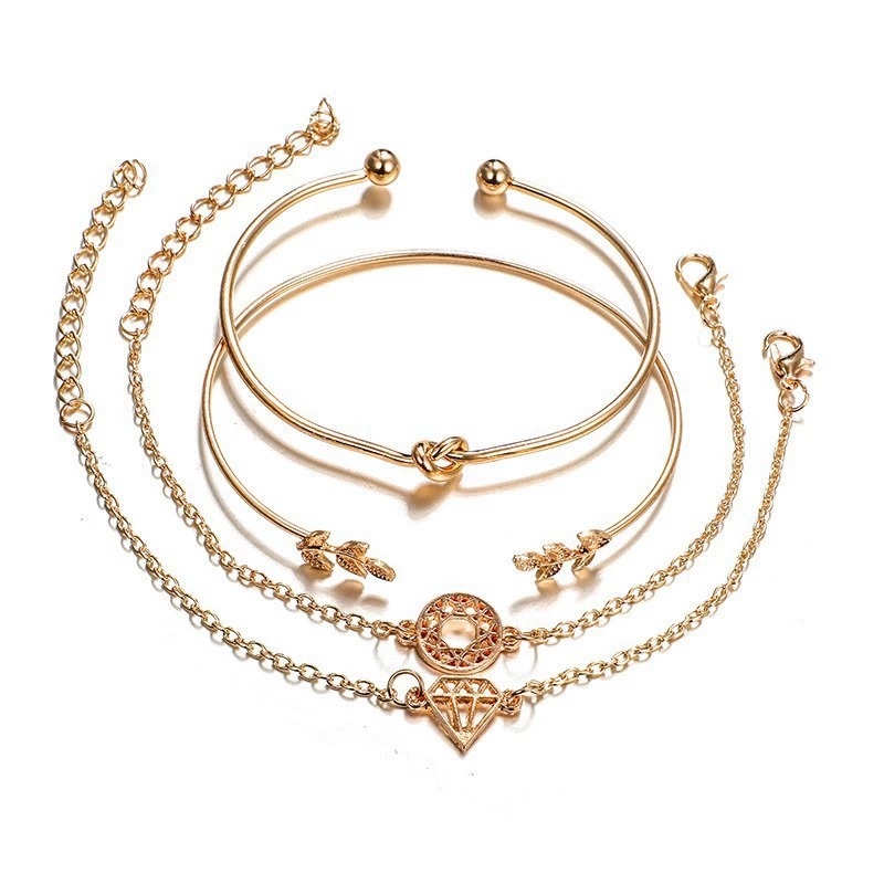 Diamond bracelet, accessory, universal set, simple and elegant design, 4 pieces