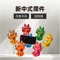 新款招财瓦猫手机架瓦当萌猫灵兽创意摆件云南旅游纪念品伴手礼物