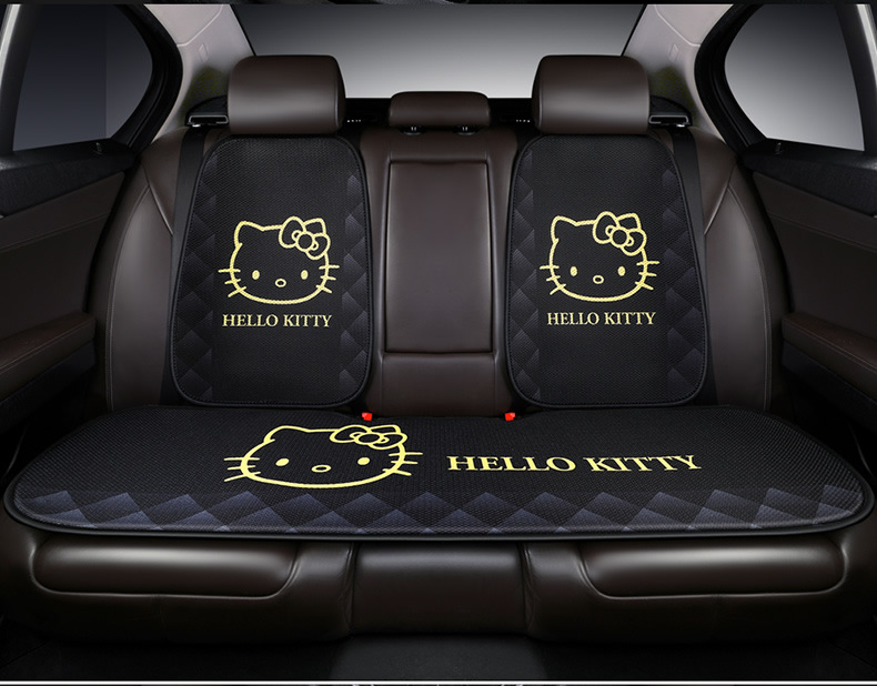kitty cartoon car cushion single piece three-piece set goddess Four Seasons universal small waist summer car cushion Main driving