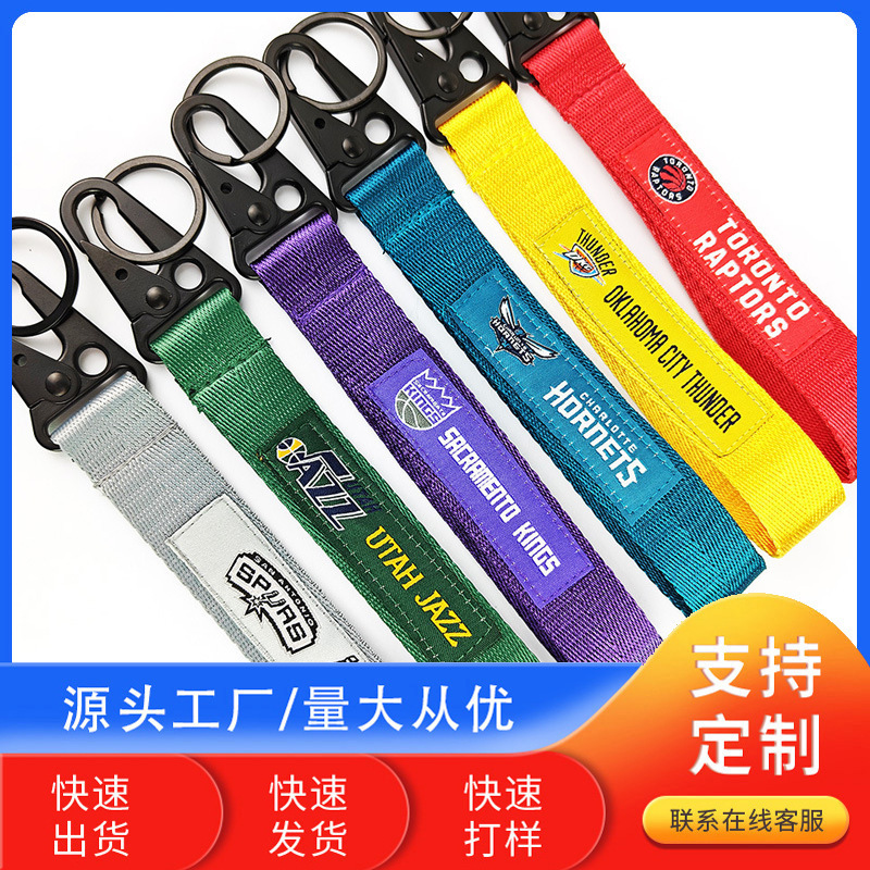 Selected Embroider New Product Eagle Hook Buckle Mobile Phone Lanyard Wrist Strap Nba Club Team Key Chain Short Lanyard Selected Embroider New Product Eagle Hook Buckle Mobile Phone Lanyard Wrist Strap Nba Club Team Key Chain Short Lanyard