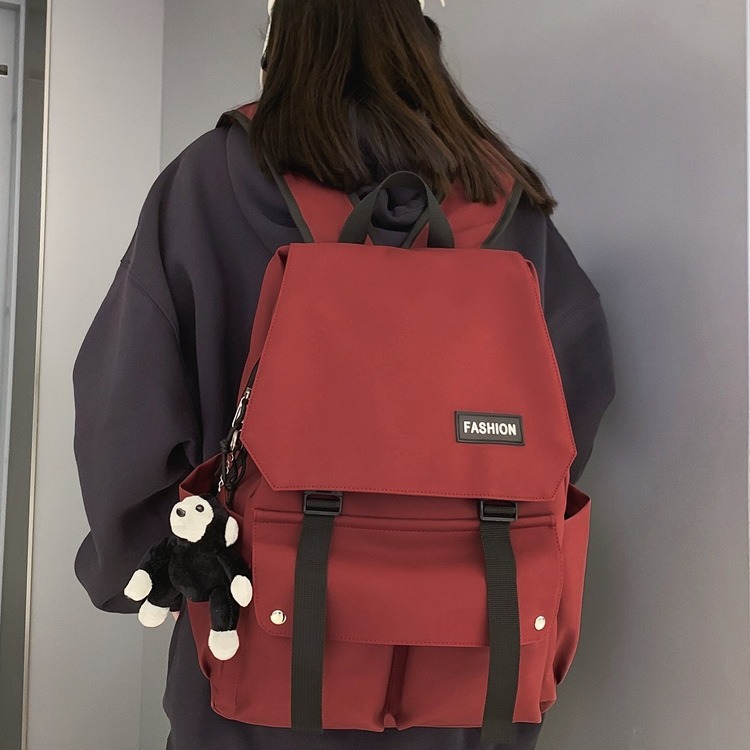 Backpack, workwear, solid color, large capacity backpack, leisure travel, fashionable and minimalist student backpack_voghion.com