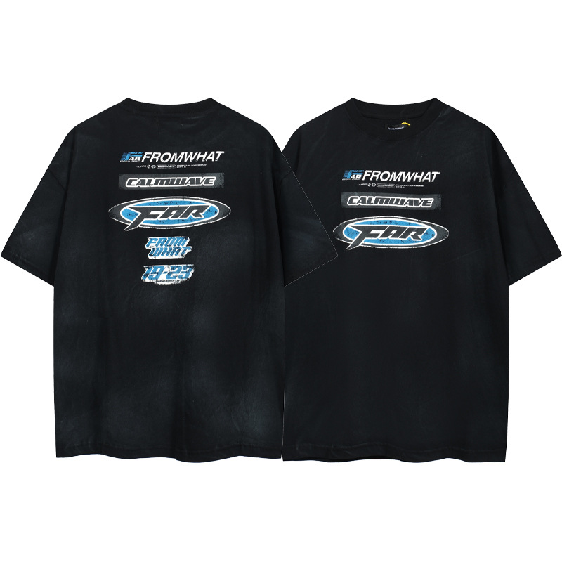 Cross-Border Street Fashion FAR.ARCHIVE apenado lema LOGO carta impresión hombres suelta casual manga corta Camiseta moda