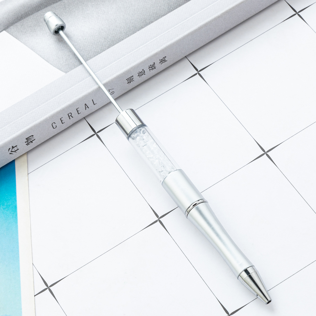 Bolígrafo con cuentas de cristal de bricolaje bolígrafo con cuentas de plástico giratorio multicolor bolígrafo de regalo publicitario creativo al por mayor