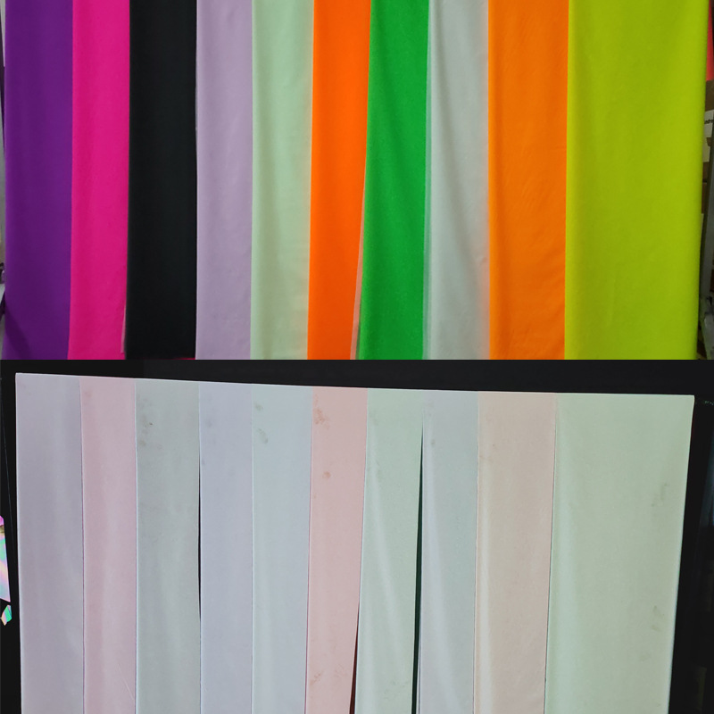 可定制 荧光黄色彩色柔软反光化纤涤纶布 春亚纺外套服装反光面料