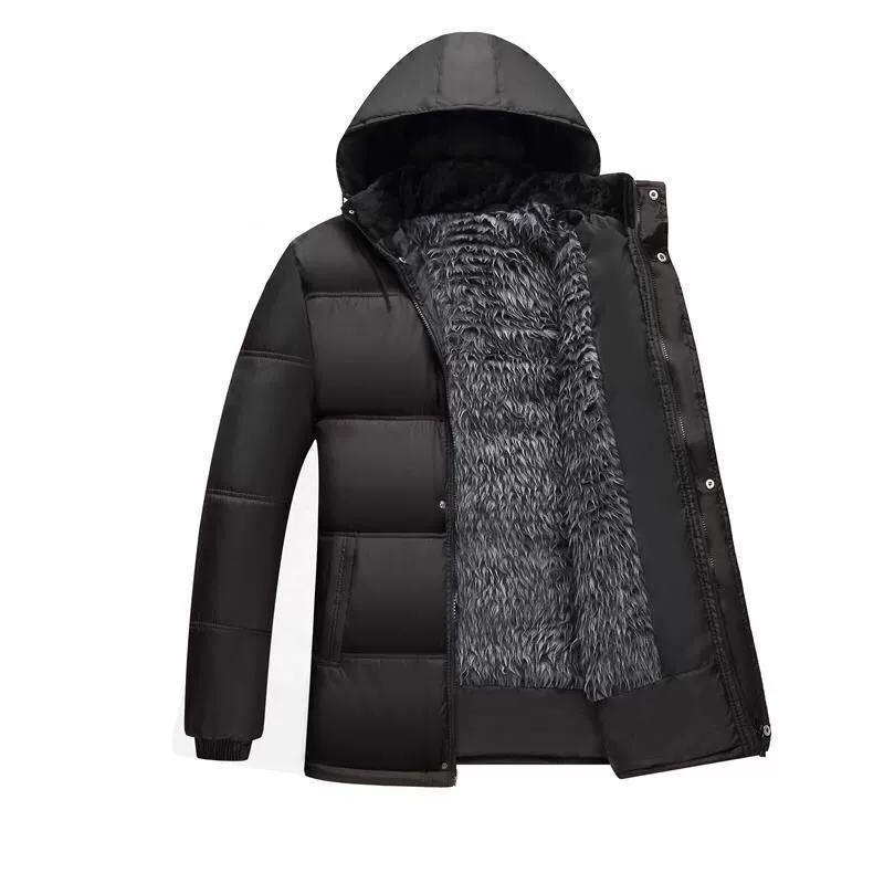 Velvet keep warm liner, warm long-sleeve, down jacket, increased thickness, plus size, for middle age