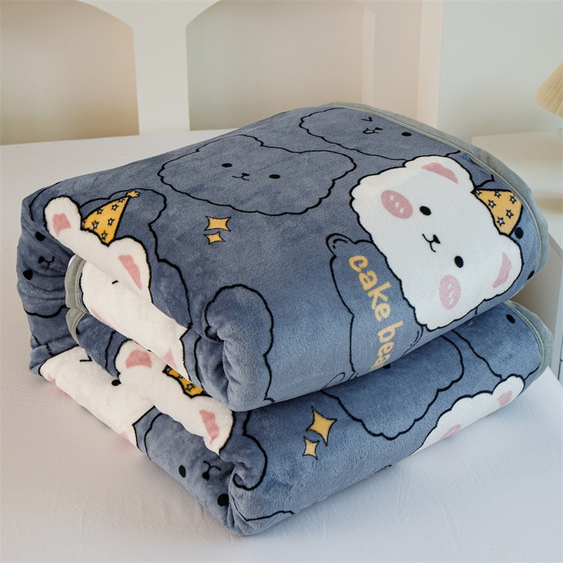Nórdico flange mantas de peluche doble cara gruesa animación cuatro estaciones mantas de sofá general mantas de siesta mantas de piel