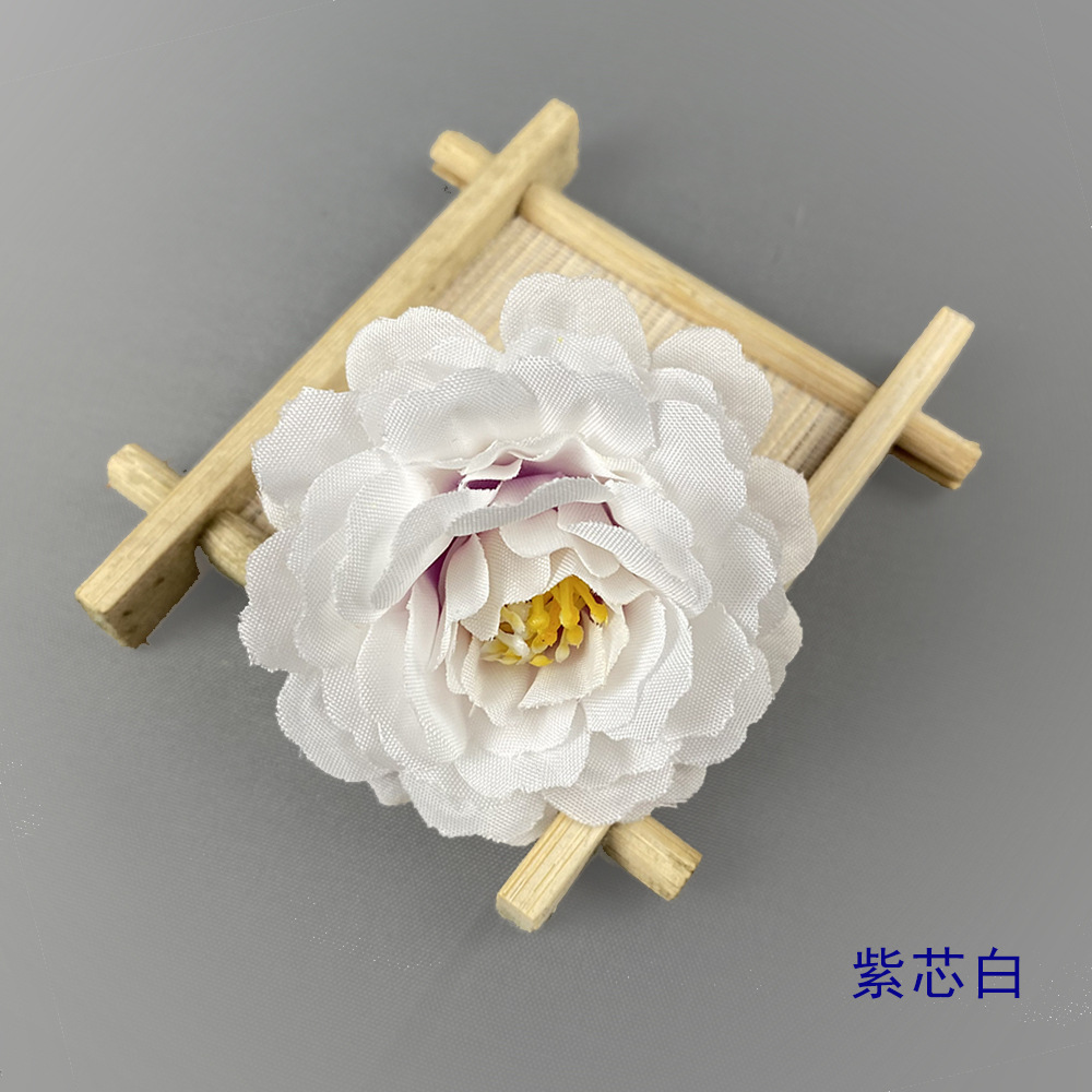 Simulación de flores de rododendro otoñal auditorio de bodas fotografía de guía de carretera decoración del hogar pequeña flor de peonía diy horquilla tocado 6cm