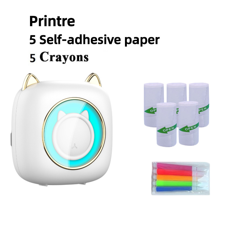 Nuevo C23 siete colores atmósfera respiración luz lámpara de escritorio mini portátil inalámbrico pregunta incorrecta impresora térmica de fotos