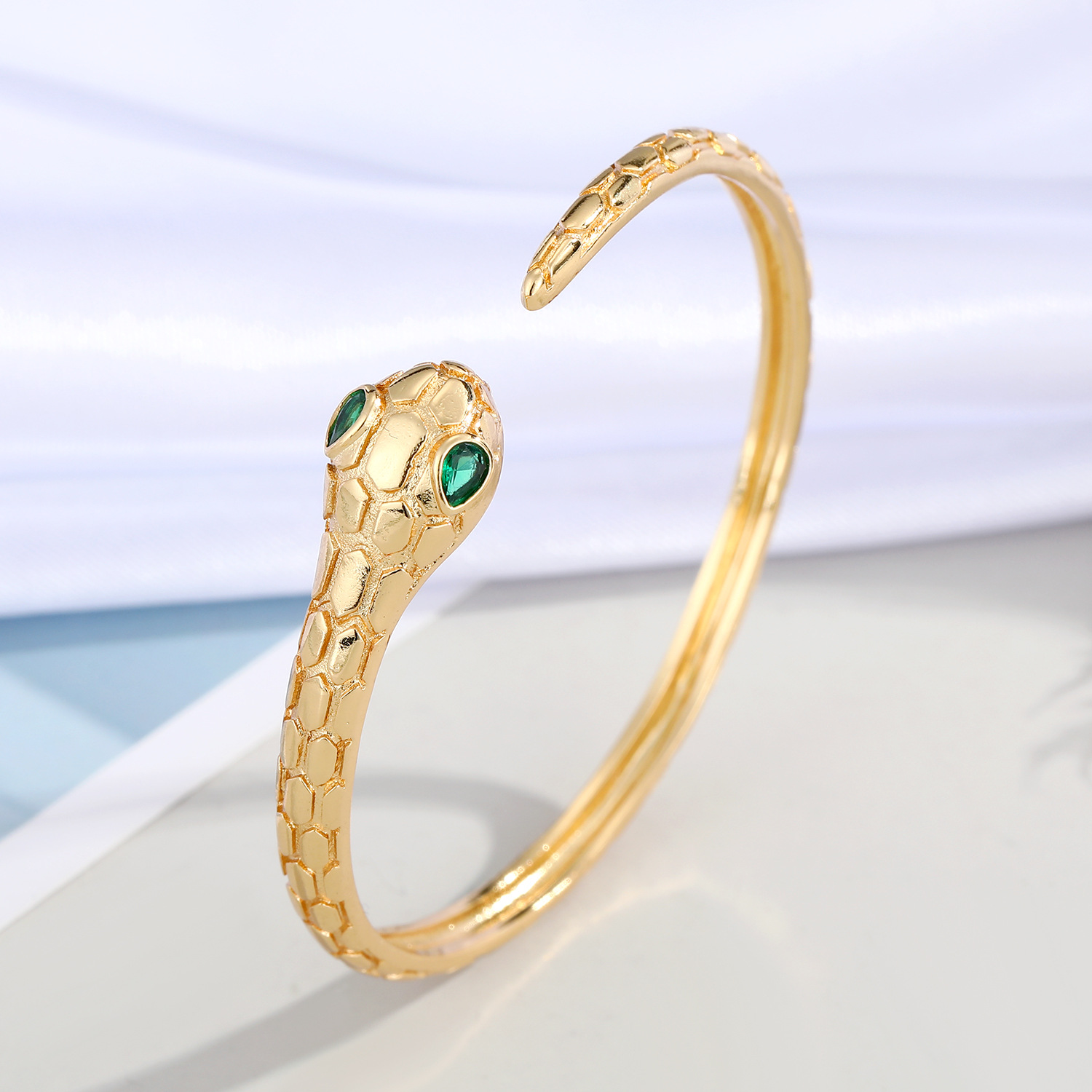 fashion diamond snake open bracelet