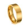 Golden brand glossy ring stainless steel, Japanese and Korean, 18 carat white gold, simple and elegant design