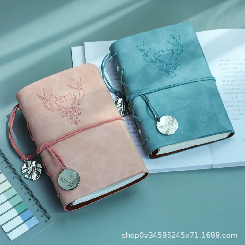 Retro pocket notebook D017, horizontal inner core with 3 storage pockets, tear-off pages