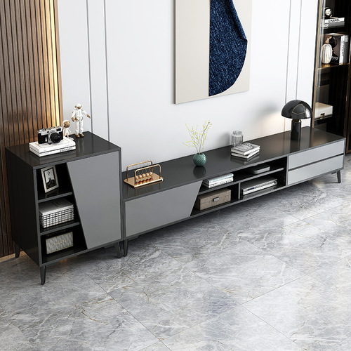 Floor-standing light luxury TV cabinet floor cabinet small apartment living room simple retractable TV cabinet side cabinet combination storage storage cabinet