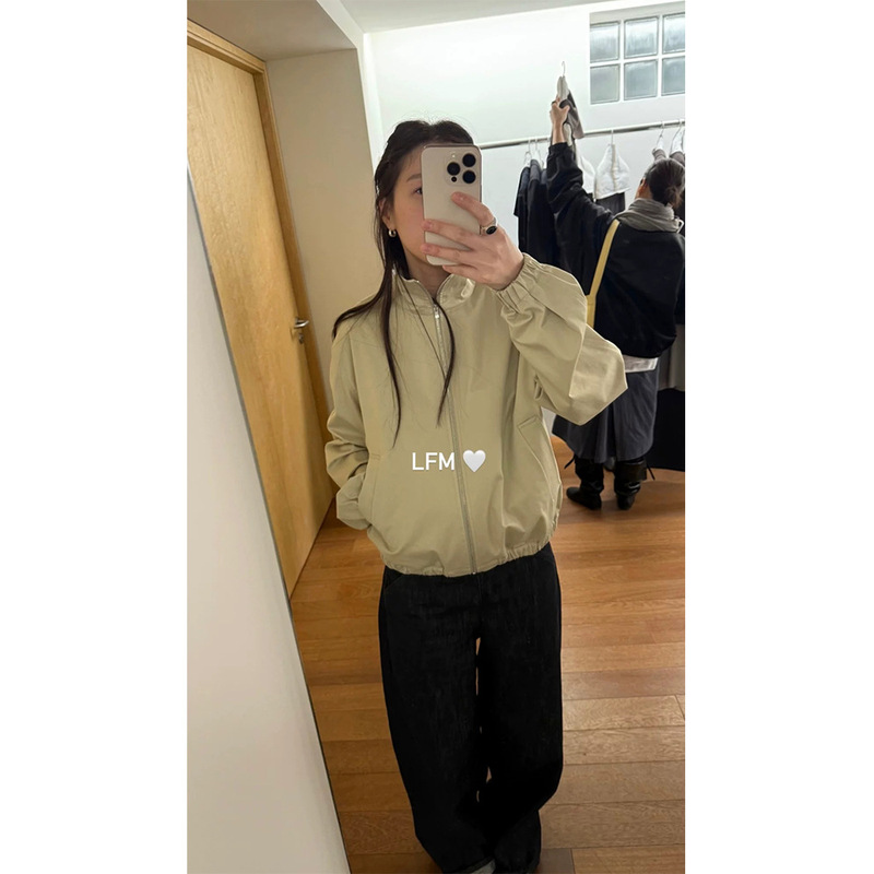 New 2026 Autumn Collection Korean Designer Lfm British Style Oversized Stand Collar Short Jacket Coat New 2026 Autumn Collection Korean Designer Lfm British Style Oversized Stand Collar Short Jacket Coat