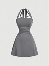 A 65579 Elegant Sexy Halter Neck Dress ���Œ첱�B��ȹ