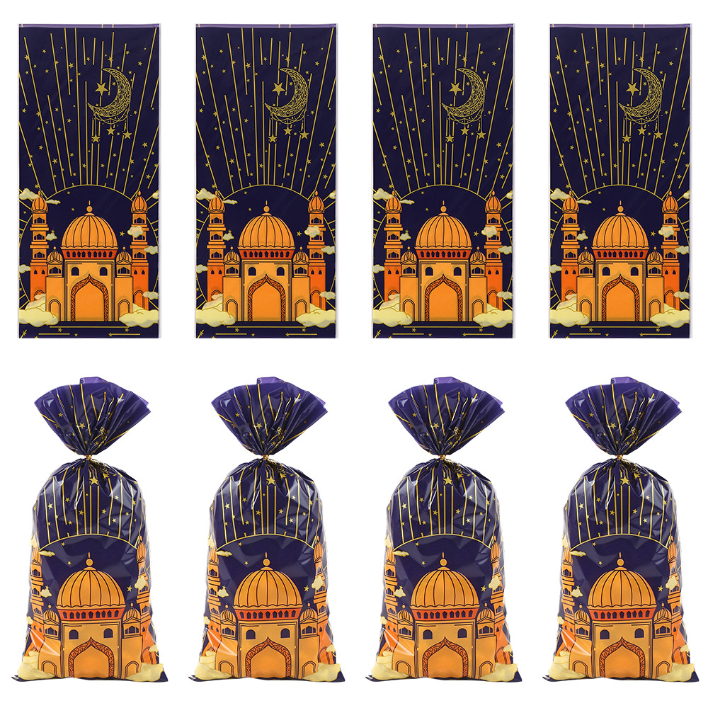 跨境玻璃纸袋子月亮城堡平口袋OPP节日派对零食糖果礼品包装袋