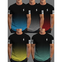 I 76352 Gradient Print Men Tee ����ӡ���� T ���羳����ͨ