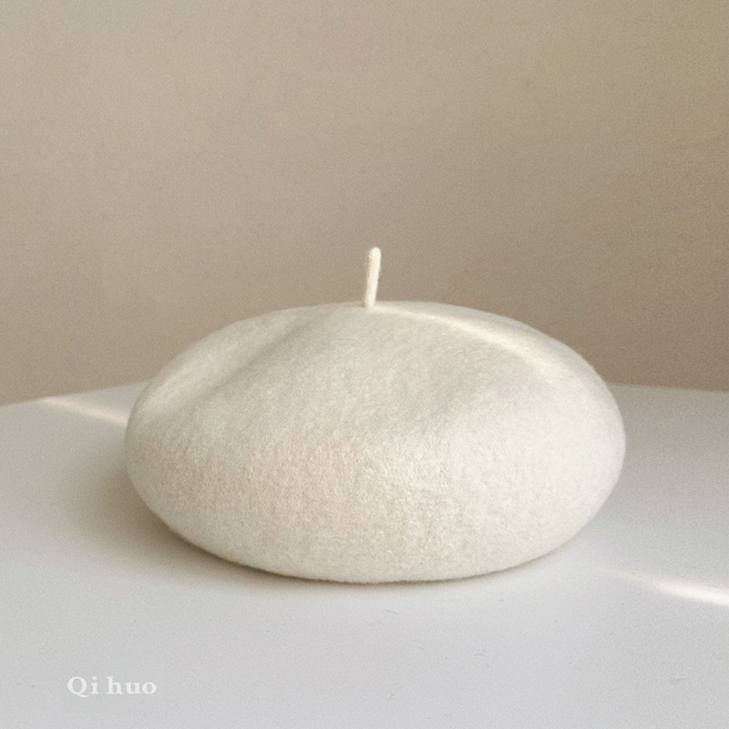 子供秋冬高品質レトロオーストラリアウールベレー帽洋気赤ちゃん画家帽保温凹形帽子|undefined