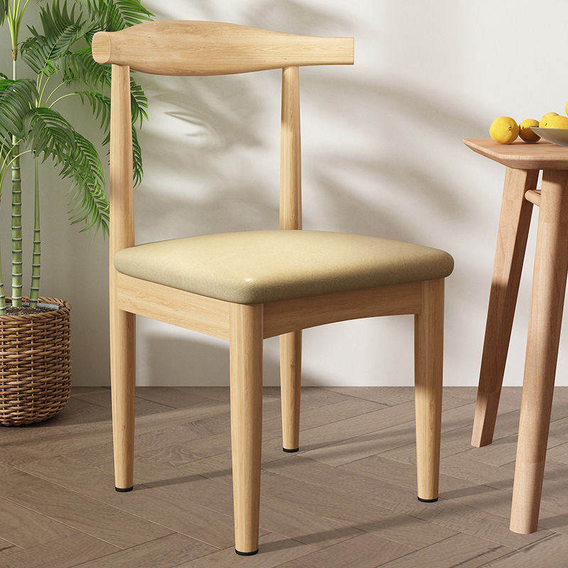 Fraxinus mandshurica 베이지 PU 쿠션 혼 의자 [신선한]]