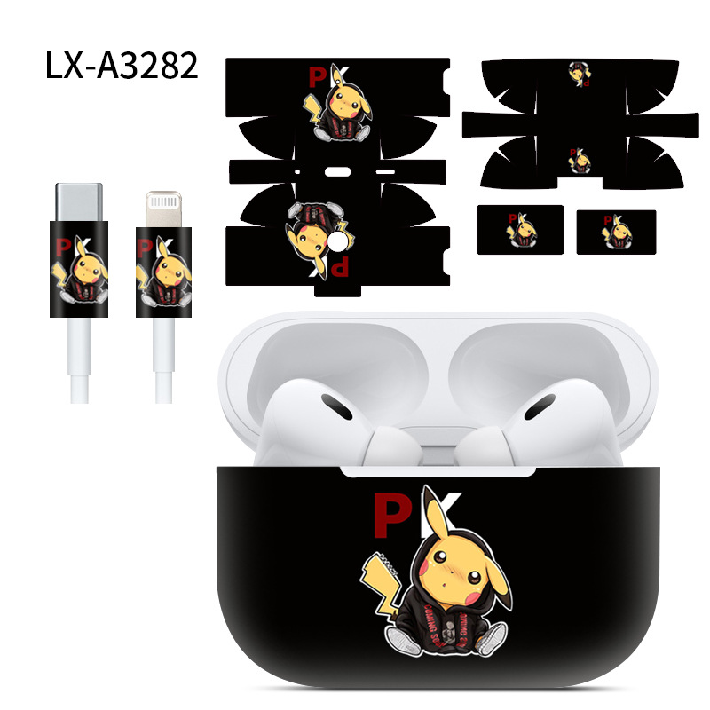 Adecuado para pegatinas de AirPods Pro2/Pro3, textura mate, película para auriculares Apple, película protectora de cobertura total