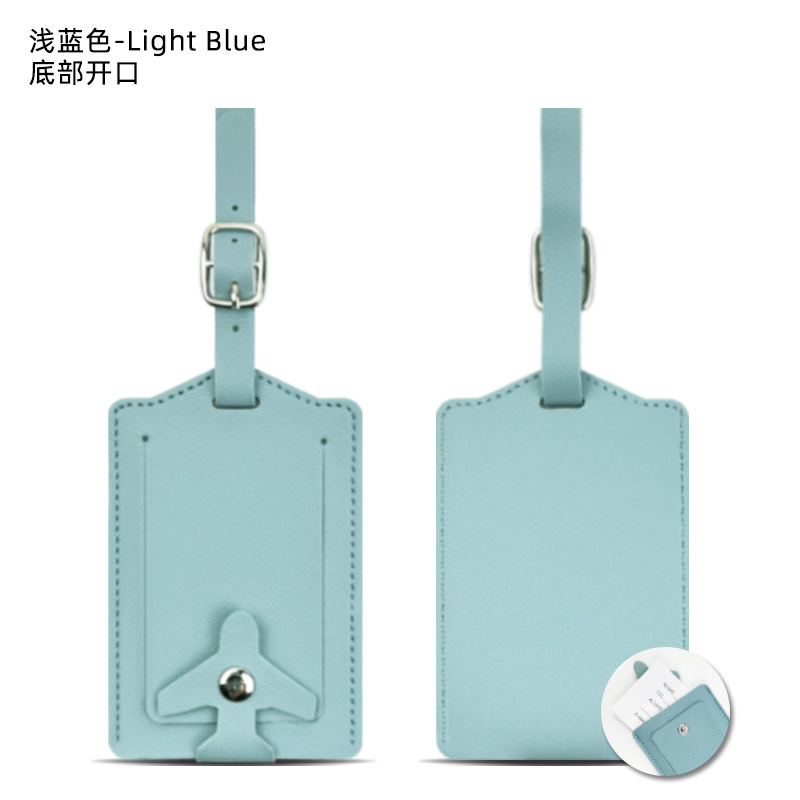 スポット 4 ボタン厚みのある PU レザー荷物タグ紛失防止および情報漏洩防止紙カード付きレザーバードキュメントタグ卸売|undefined