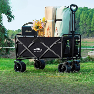 Camping Trolley Outdoor Folding Extra Large Hand Push Picnic Cart Camp Trailer Hand Pull Cart Table Board Camper Wholesale
