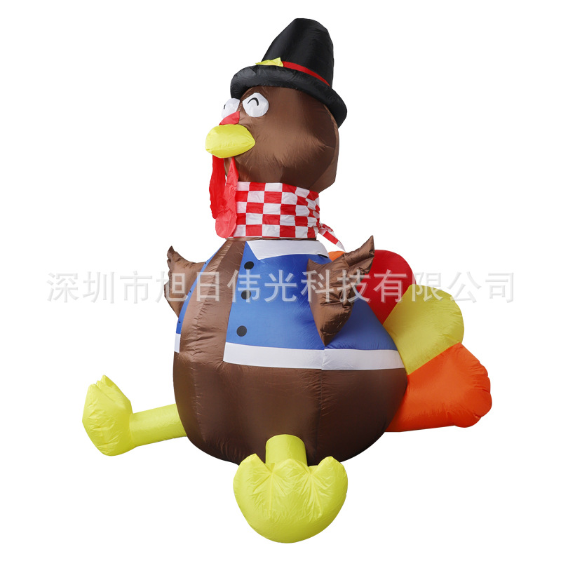 跨境感恩节充气火鸡气模节日花园装饰品发光摆件户外庭院布置道具