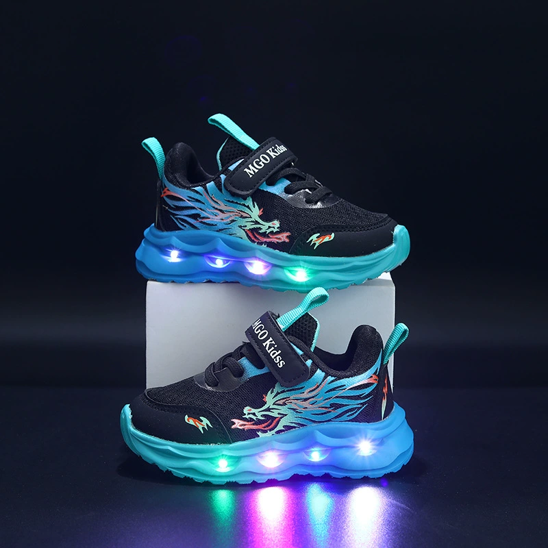 Flashing children's breathable sports shoes for boys, 1-6 years