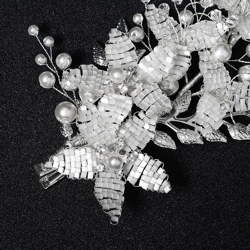 Fashion Pearl Rhinestone Leaf Side Duckbill Clip Wholesale Nihaojewelry display picture 3