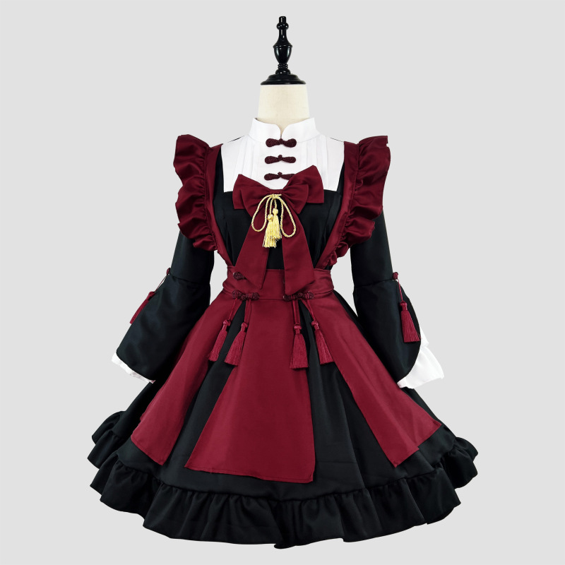 新しい中国風春祭りランタンフェスティバルロリータメイド服メイド服 COS パフォーマンス服大きいサイズ|undefined