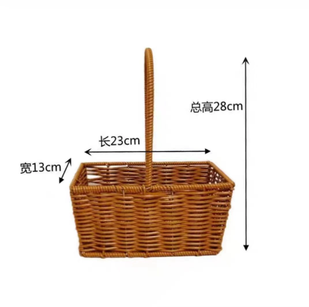 Handheld woven basket, decorations flower-shaped for living room