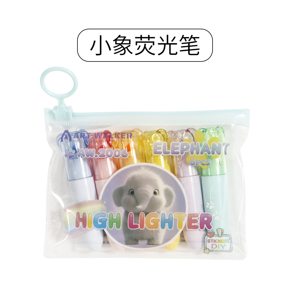 Mini cristal gato garra resaltador conjunto de dibujos animados alumno diy graffiti dibujo de línea marcado lápiz de cuenta