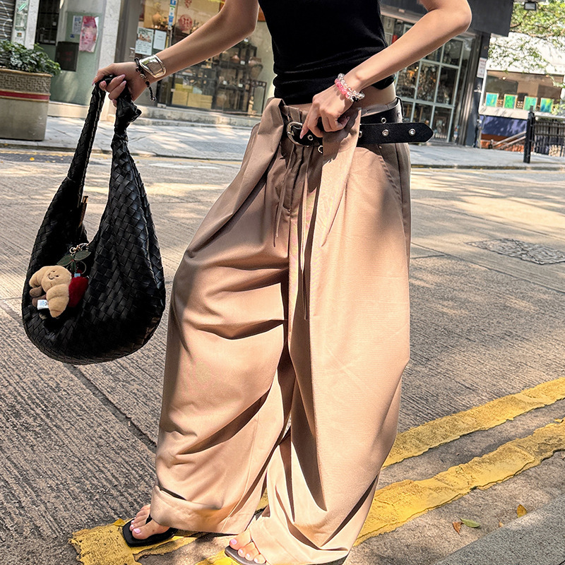 MMFISH Fashionable Street Relaxation Wide-leg Straight-leg Overalls Loose Anti-wrinkle Paratrooper Pants 25K206